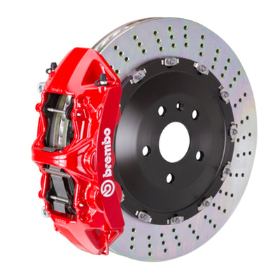 Brembo 16-22 GLC-Class (X253/C253) Front GT BBK 6 Piston Cast 405x34 2pc Rotor Drilled-Red