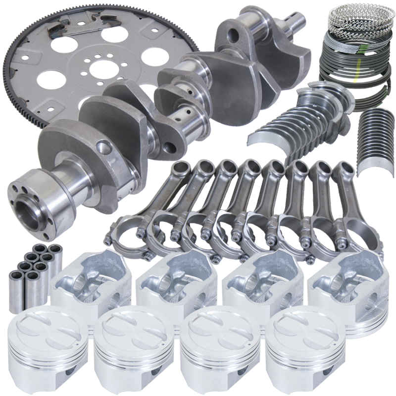 Eagle Chevy 350 1Pc 3.480in Crank 5.700in I-Beam Rods 4.030in Pistons 168 Tooth FP Balanced Assembly