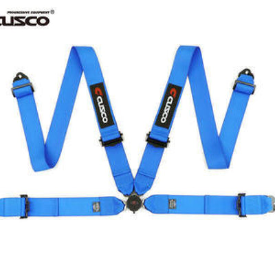 Cusco Universal 4 Point 3in Width Racing Harnesses - Blue