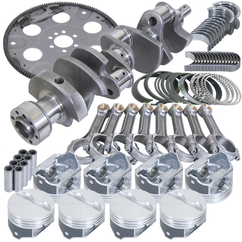 Eagle Chevy 350 1Pc 3.750in Crank 5.700in I-Beam Rods 4.060in Pistons 168 Tooth FP Balanced Assembly