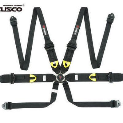 Cusco Universal 6 Point 3in Shoulder 3in Lap (HANS) w/Eyebolts (7/16-20UNF) FIA Racing Harness- BLK