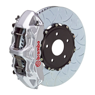 Brembo 99-07 Evo VI/VII/VIII/IXFront GT BBK 6 Piston Cast 350x34 2pc Rotor Slotted Type3-Silver