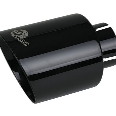 aFe Takeda 409 SS Clamp-On Exhaust Tip 2.5in. Inlet / 4.5in. Outlet / 7in. L - Black