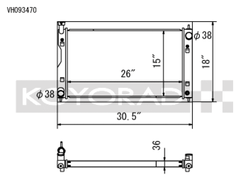 Koyo 17-22 Subaru Impreza 2.0L Non-Turbo / 18-22 Crosstrek 2.0/2.5L Non-Turbo Aluminum Radiator
