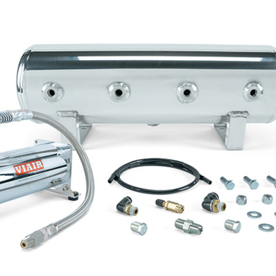 Air Lift 2.5 Gal. Polished Tank w/ Viair 444c Chrome Compressor (Incl. Fittings & Mounting Hardware)