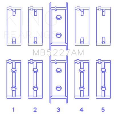 King Engine Bearings Mitsubishi 4G63/4G63T (92) (Size +0.50mm) Main Bearing Set
