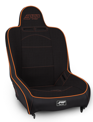 PRP Premier High Back Suspension Seat- Black/Orange Tweed