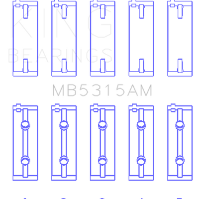 King Engine Bearings Mitsubishi 4G63/4G64 (Size +1.0mm) Main Bearing Set