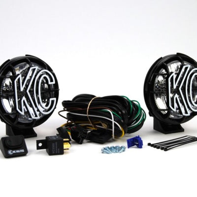 KC HiLiTES Apollo Pro 5in. Halogen Light 55w Spread Beam (Pair Pack System) - Black