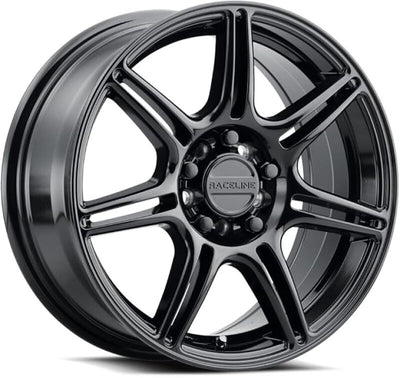 Raceline 148B Apex 16x7in / 5X100 / 5X114.3 BP / 40mm Offset / 72.62mm Bore - Gloss Black