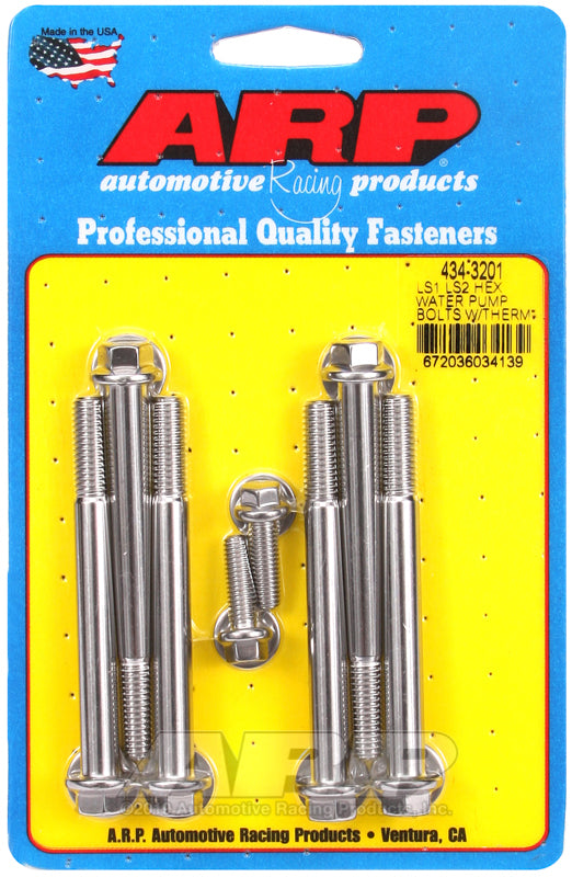 ARP LS1 LS2 SS Hex Water Pump Bolts w/ Thermostat Housing Bolts Kit