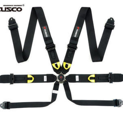 Cusco Universal 6 Point 3in Shoulder 3in Lap w/ Eyebolts (7/16-20UNF Thread) FIA Racing Harness- Blk