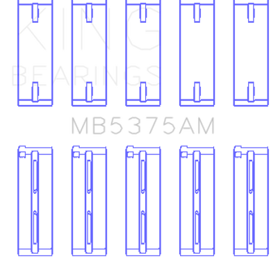 King Engine Bearings Toyota 2Zzge (Size +0.25mm) Main Bearing Set