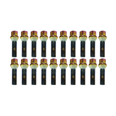 Wheel Mate Mevius 17 Hex Lug Bolt Set of 20 - Chrome Neon 14x1.25 40mm Cone 60 DEG TAP