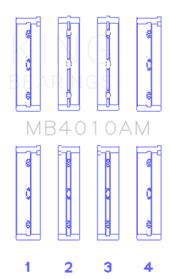 King Engine Bearings Isuzu 6Vd1 (Size +0.25mm) Main Bearing Set