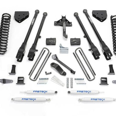 Fabtech 08-10 Ford F450/550 4WD 6in 4Link Sys w/Coils & Perf Shks