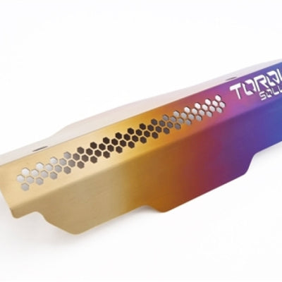 Torque Solution 02-14 Subaru WRX Engine Pulley Cover - Titanium Burnt Purple/Blue