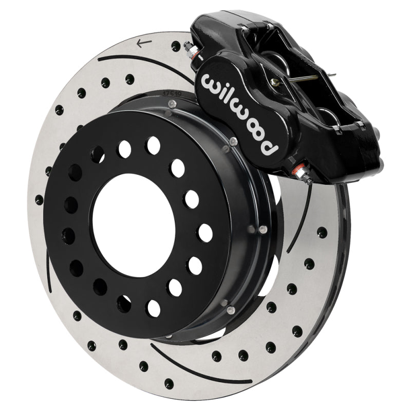 Wilwood Ford Mustang II Forged Dynalite Front Brake Kit w/ 11.38in Drilled & Slotted Rotor - Black