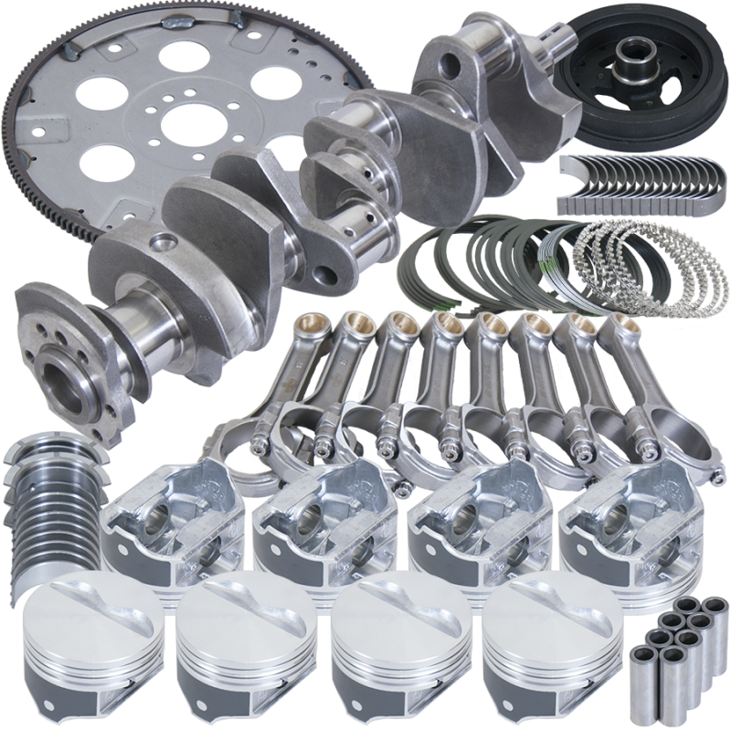 Eagle Chevy 350 1Pc 3.750in Crank 5.700in I-Beam Rods 4.060in Pistons 168 Tooth FP Balanced Assembly