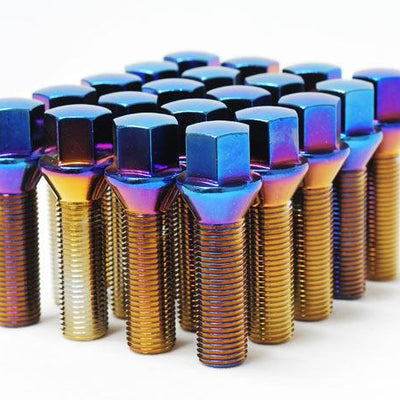 Wheel Mate Mevius Lug Bolt Set of 20 - Blue Neon 12x1.50 40mm Cone 60 DEG TAP