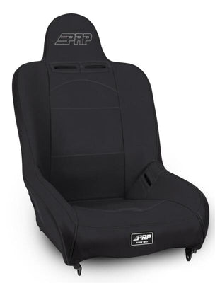 PRP Premier High Back Suspension Seat - Black Vinyl w/Silver PRP Logo