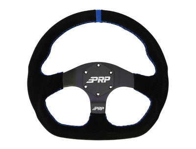 PRP Comp-R D-Shape Suede Steering Wheel - Blue