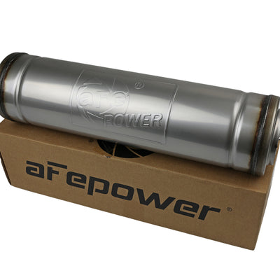 aFe MACH Force-Xp 409 SS Muffler 3in Center/Center 18in L X 5in Dia - Round Body