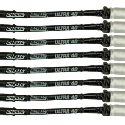 Moroso GM LS Ignition Wire Set - Ultra 40 - Sleeved - Coil-On - 12in Wire - Black