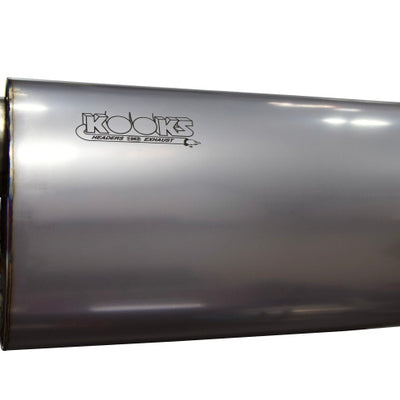 Kooks 3in Oval Offset/Offset (Same Side) Muffler 14in Long Body Stainless Steel