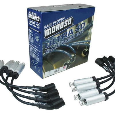 Moroso GM LS Ignition Wire Set - Ultra 40 - Unsleeved - Coil-On - 12in Wire - Black