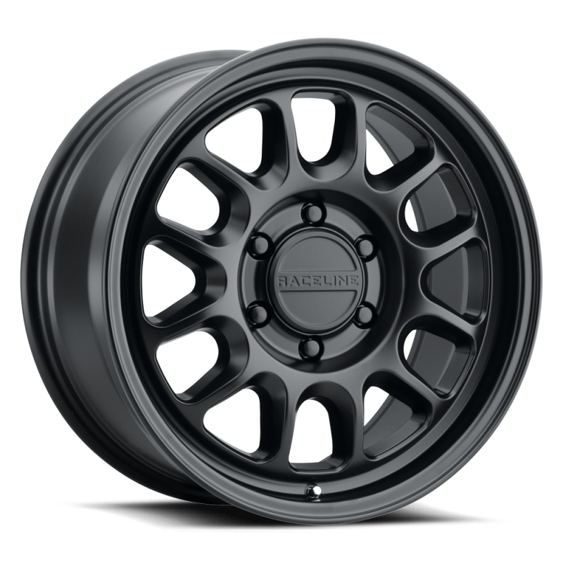 Raceline 958B Rogue 16x8in / 5x139.7 BP / 0mm Offset / 106.5mm Bore - Satin Black Wheel