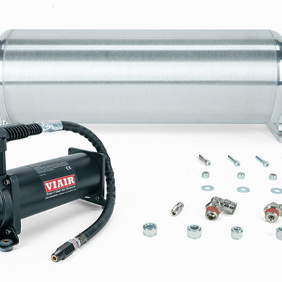 Air Lift 18in FLO Tank w/ Viair 444c Black Compressor (Incl. Fittings & Tank Mounting Hardware)