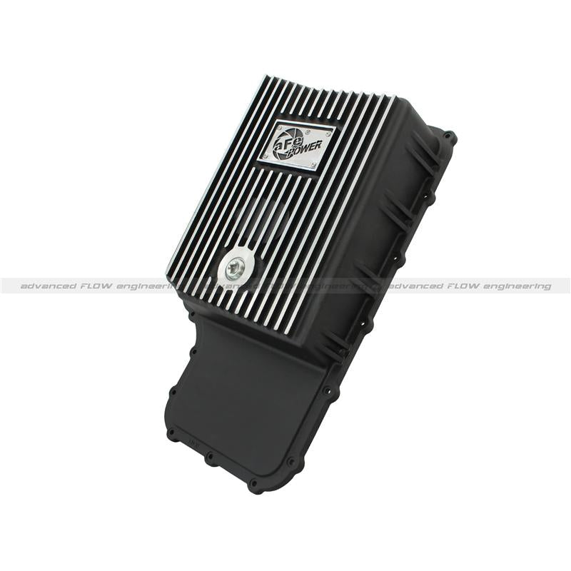 aFe Transmission Pan (Black); Ford Diesel Trucks 03-10 V8-6.0/6.4L (td)