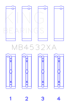 King Engine Bearings Mercedes Benz Om 642.822/36/910/20/30/70 (Size +0.25mm) Main Bearing Set