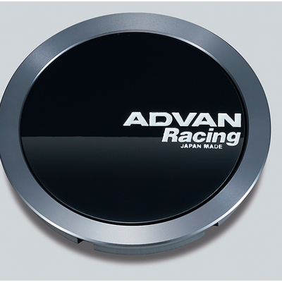 Advan 73mm Flat Centercap - Gloss Black/Hyper Ring+White Letters