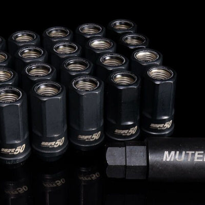 Wheel Mate Muteki HR50 Open End Lug Nuts - Black w/ Black Ring 14x1.50