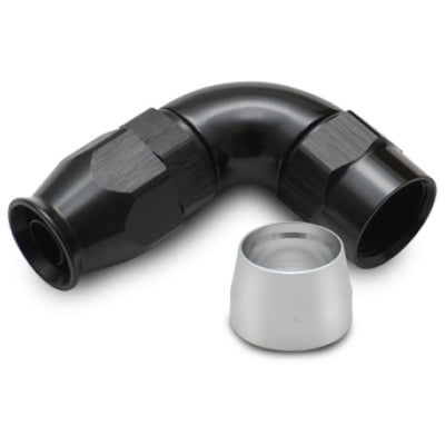 Vibrant 90 Degree High Flow Hose End Fitting for PTFE Lined Hose -16AN
