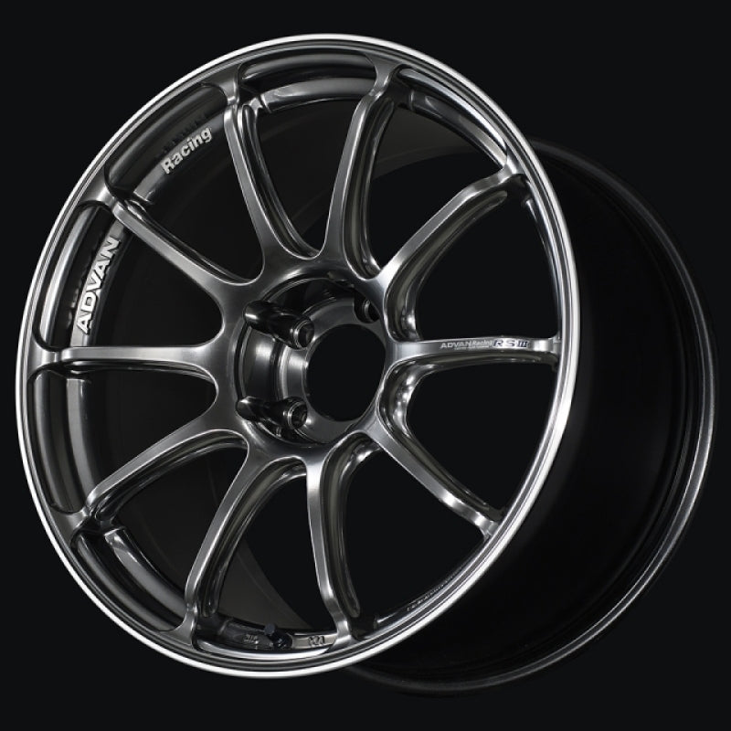 Advan RSIII 18x9.5 +45mm 5x120 Racing Hyper Black and Ring Wheel