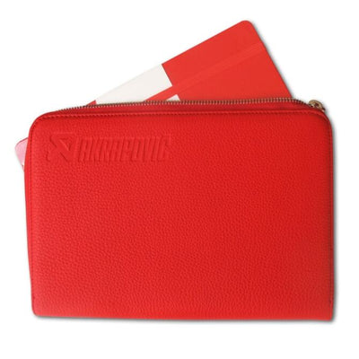 Akrapovic Leather Zip Notebook (S) - Red