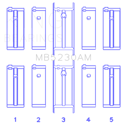 King Engine Bearings Nissan E15/E16/E13/E15ET (Size +0.50mm) Main Bearing Set