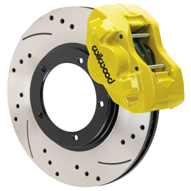 Wilwood 75-83 Porsche 911 D45 11.10in. Front Brake Kit w/ Flex Lines - Drilled Rotors (Yellow)