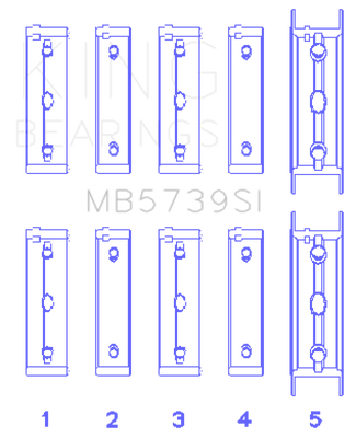 King Engine Bearings Subaru Ej20/Ej22/Ej25 Housing Bore + .002 (Size +0.50mm) Main Bearing Set