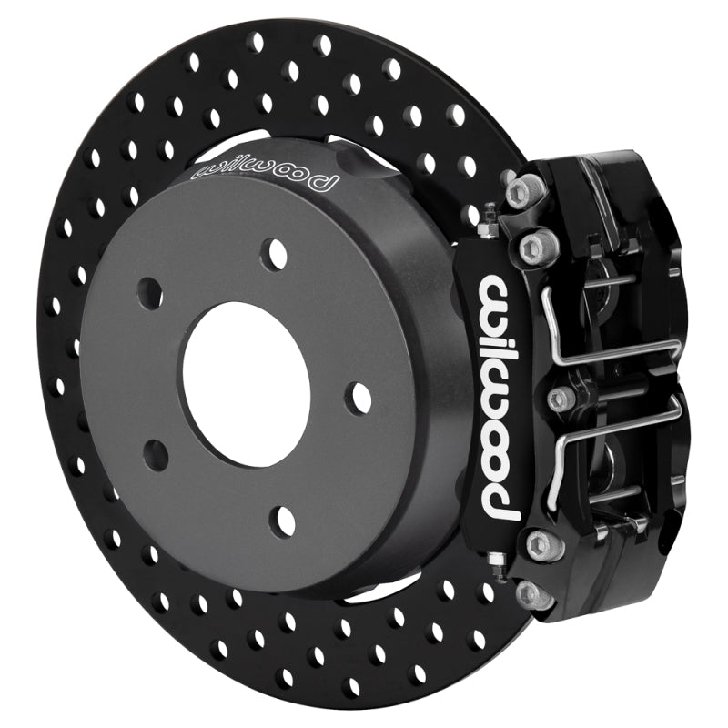 Wilwood 22-24 Polaris RZR Turbo/ Pro R 5-Lug Rear Big Brake Kit - Drilled Rotors Black Powder Coat