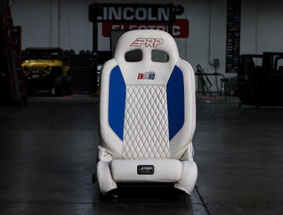 PRP EnduroDaily Reclining Suspension Seat - Black/Teal Vinyl - Passenger