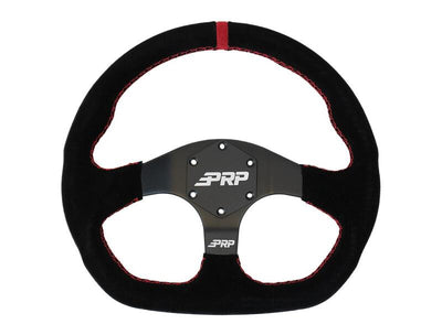 PRP Comp-R D-Shape Suede Steering Wheel - Red
