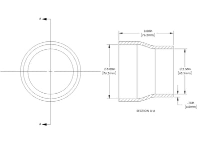 aFe POWER Universal Products Coupler Kit (3 x 2-1/2)in ID x 3in L - Black
