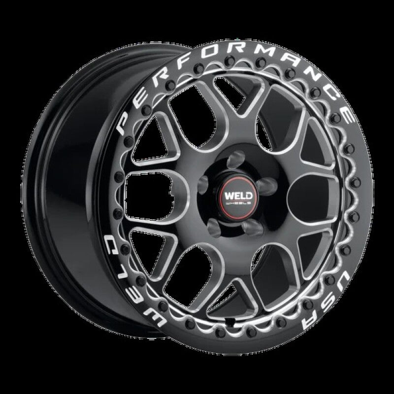 Weld Solana Beadlock 15x10 / 6x139.7 BP / ET38 /  6.99in BS / 106.1 Dia  - Gloss Black Milled Wheel