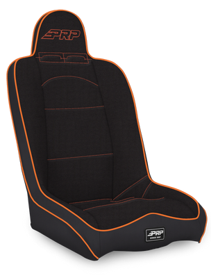 PRP Daily Driver High Back Suspension Seat- Black/Orange Tweed