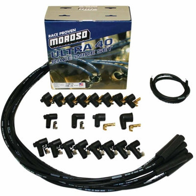 Moroso Universal Ignition Wire Set - Ultra 40 - Unsleeved - Straight - Black