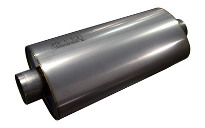 Kooks 3in Oval Center/Center Muffler 18in Long Body Polished Stainless Steel
